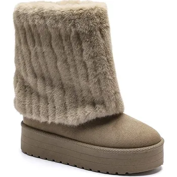 Dámské kozačky Boty C'M Taupe 157523 40