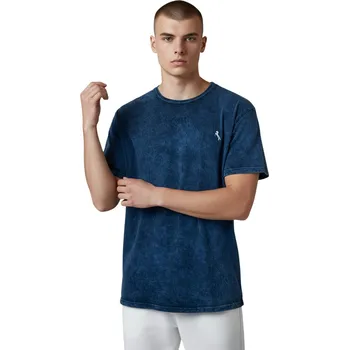 Pánské tričko Steel Pánské nadměrné tričko s krátkým rukávem EMIL Barva: Tmavě modrá, Velikost: 5XL