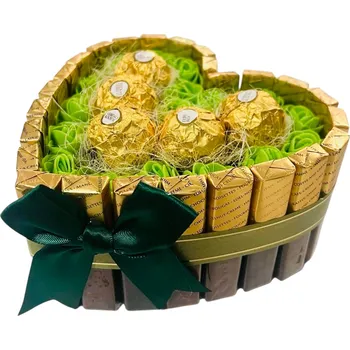 Dortová svíčka DANNY MADE Dort Merci-Ferrero Rocher srdce zelený