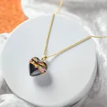 Lampglas Náhrdelník Luminous Heart s 24karátovým zlatem v perle Lampglas materiál závěsu a řetízku+délka: pozlacený kov - 44cm + 4cm prodlužovací řetízek