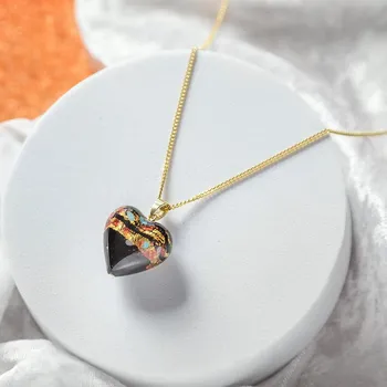 Náhrdelník Lampglas Náhrdelník Luminous Heart s 24karátovým zlatem v perle Lampglas materiál závěsu a řetízku+délka: pozlacený kov - 44cm + 4cm prodlužovací řetízek