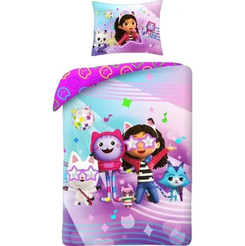 Povlečení Halantex Bavlněné povlečení 140x200 + 70x90 cm - Gabby's Dollhouse "Party Cats"