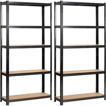 regál Sada 2 ks kovových regálů REGMET 90x30x180 cm černá