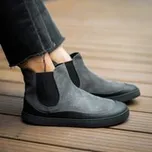 GROUNDIES SIENNA WOMEN Grey Black | Dámské barefoot chelsea boty - 39