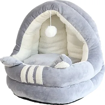 Pelíšek pro kočku UNIQ PETS kočičí pelíšek KITTY šedý 40x40x35cm