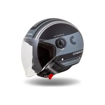 Helma na motorku Moto přilba Cassida Handy Metropolis Vision černá matná/šedá/reflexní šedá - S(55-56)