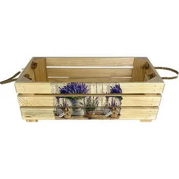 Úložný box Genex Bedýnka OLA1-LEVANDULE mix 36 × 19 × 11 dřevěná