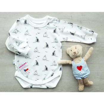 Kojenecký body AMÁLKA Bavlněné body dlouhý rukáv, lodičky Velikost: 92