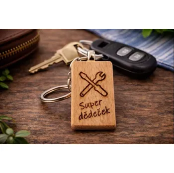 věšák na klíče Dary dřeva Dřevěná klíčenka s gravírováním – pro dědečka