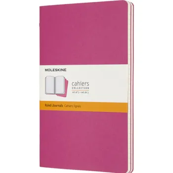 Sešit Sešity Moleskine Cahier, L, čisté, 3 ks - tm. růžové