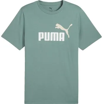 Pánské tričko Pánské triko Puma ESSENTIALS 2 COLOR NO.1 LOGO TEE S Zelená, Bílá, Béžová