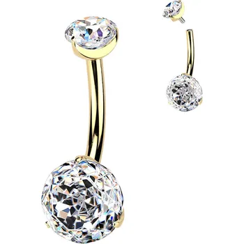 Piercing Steel Edge Piercing do pupíku z titanu SETIN62 Barva: Zlatá