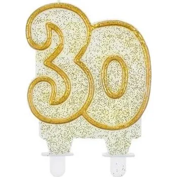 Dortová svíčka Svíčka na dort "30" zlatá