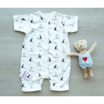 Kojenecký overall AMÁLKA Letní krátký overal smetanový, lodičky Velikost: 74