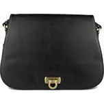 HEXAGONA Francouzská kožená kabelka crossbody Lormont Černá