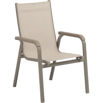 KETTLER KETTLER BASIC PLUS stohovatelné, hliníkové křeslo - taupe / béžová