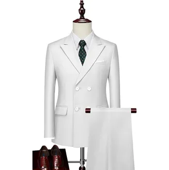 Best Fashion Pánský dvoudílný oblek pro formální příležitosti Barva: Bílá, Velikost: M