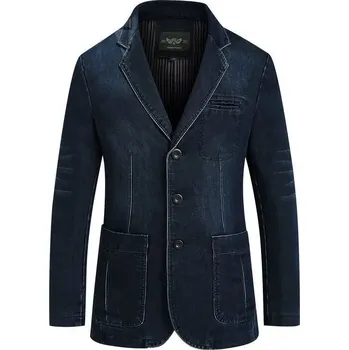 Best Fashion Pánské volnočasové sako v moderním stylu Barva: Tmavě Modrá, Velikost: 2XL
