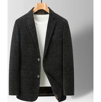 Best Fashion Pánské společenské sako s luxusním vzhledem Barva: Kávová, Velikost: M