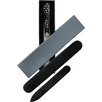 Přípravek na nehty DUKAS Skleněný pilník na nehty velký a malý s kamínky Swarovski - Fialovo-Růžové kamínky