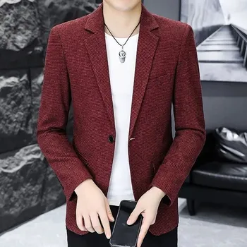 Best Fashion Pánské elegantní sako pro slavnostní i pracovní styl Barva: Červená, Velikost: 4XL