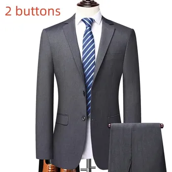 Best Fashion Pánský elegantní oblek pro formální příležitosti Velikost: M, Barva (Varianta): gray 2 buttons