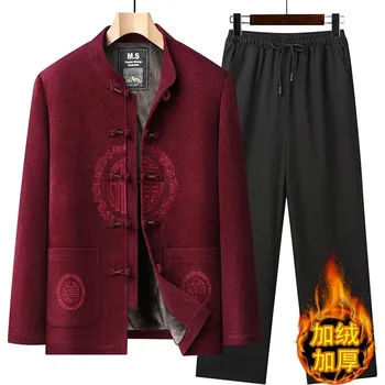 Best Fashion Pánský tradiční set v orientálním stylu Barva: Červená, Velikost: L