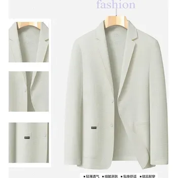 Best Fashion Pánské lehké sako pro letní společenské nošení Barva: Béžová, Velikost: S