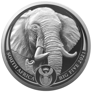 Rand Refinery Stříbrná investiční mince Slon 1 Oz | Big Five II | 2021 | 31,1 g