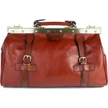 KATANA Luxusní Francouzská kožená kabelka Cenon Hnědá