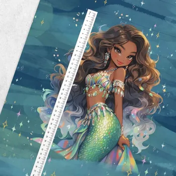 Panel - Teplákovina Mořská panna zelená