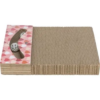 TRIXIE Škrabací karton VALENTINE, s míčky catnipem, 38 x 5 x 30 cm, lososová - LIMITOVANÁ NABÍDKA