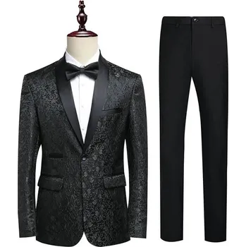 Pánský oblek Best Fashion Pánský oblek pro formální i pracovní příležitosti Barva: Černá, Velikost: XS