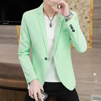 Best Fashion Pánské elegantní sako pro slavnostní příležitosti Barva: Světle zelená, Velikost: M