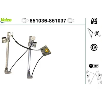 Stahovačka okna Zvedací zařízení oken VALEO 851036