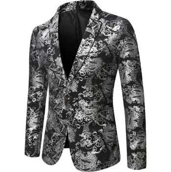 Best Fashion Pánské lesklé sako pro večerní a společenský styl Barva: Černá, Velikost: M