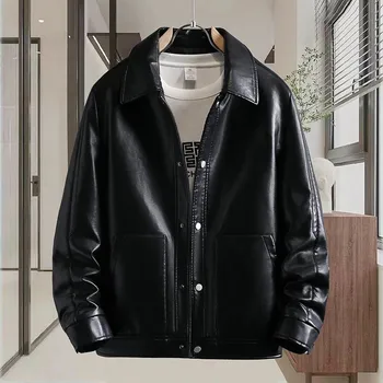 Moto oblečení Best Fashion Pánská kožená bunda se stojáčkem na volný čas Barva: Černá, Velikost: M