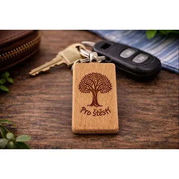 věšák na klíče Dary dřeva Klíčenka ze dřeva s gravírováním - se stromem života