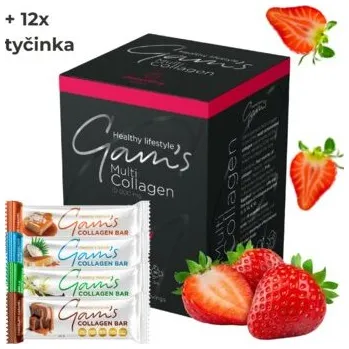 Kloubní výživa Gam's MultiCollagen Jahoda 300g 30 ks + 12 Collagen Tyčiniek