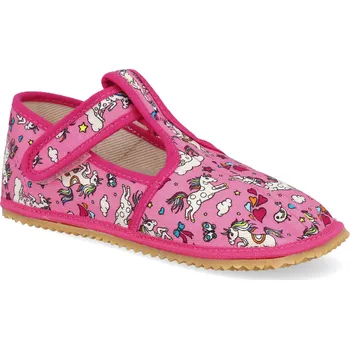 Dětská móda Barefoot dětské přezůvky Beda - Úzký typ Crazy unicorn růžové Velikost: 28