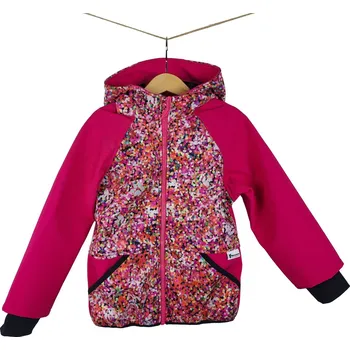 Chlapecká bunda Kocour Mourek Bunda softshellová RŮŽOVÉ KONFETY Velikost 98/104