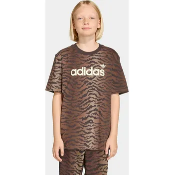 Chlapecké tričko Dětské bavlněné tričko adidas Originals KD3212 hnědá 88X, vel. 176