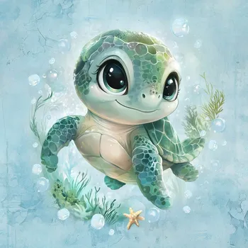 Panel - Teplákovina Želva na modré