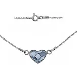 Stříbrný náramek se srdcem Crystals from Swarovski Denim Blue