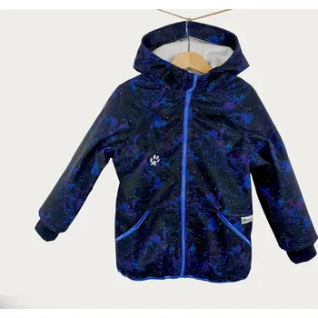 Chlapecká bunda Kocour Mourek Bunda softshellová VESMÍR na černé Velikost 98/104