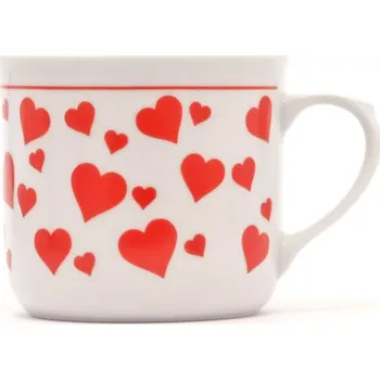 Český porcelán a.s. Dubí Hrnek VAŘÁK 0,65 l, červená srdíčka