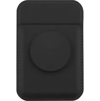 Peněženka UNIQ FLIXA MagSafe stojánek s gripem a se sloty pro platební kartu černý