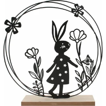 Zaječice v kruhu z kovu 20 x 21 x 5 cm na postavení