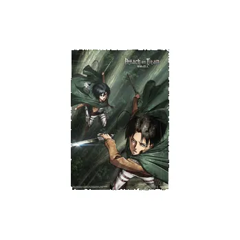 Plakát WallScroll - Attack on Titan Mikasa and Levi 50 x 70 cm