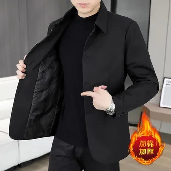 Best Fashion Pánské zateplené sako pro chladnější období Barva: Černá, Velikost: 4XL